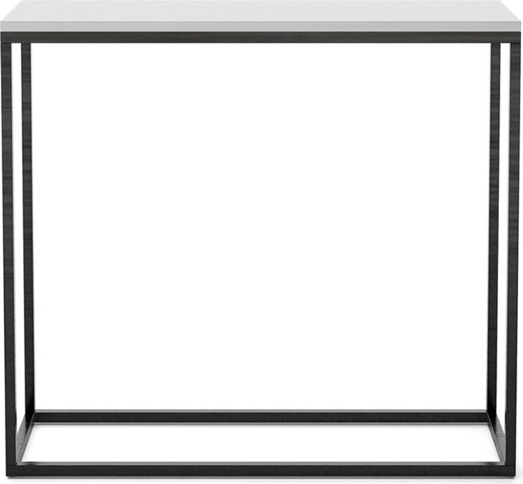 BETTSO Konsole für Flur elegante Schminktisch WELL 80cm Weiß mit Schwarzbeinen