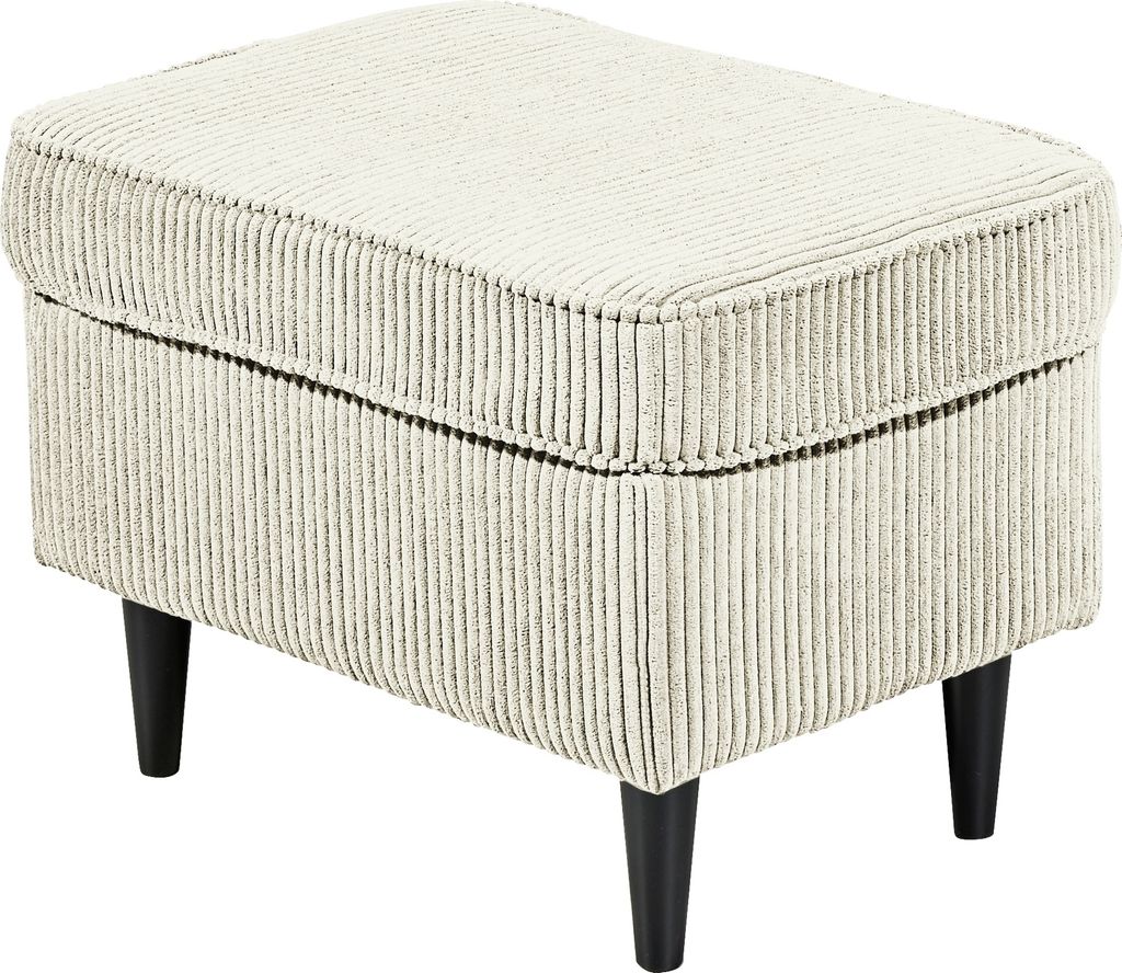 Fußhocker >OSKAR< in cream, Stoffbezug, weich, 100% Image du produit 