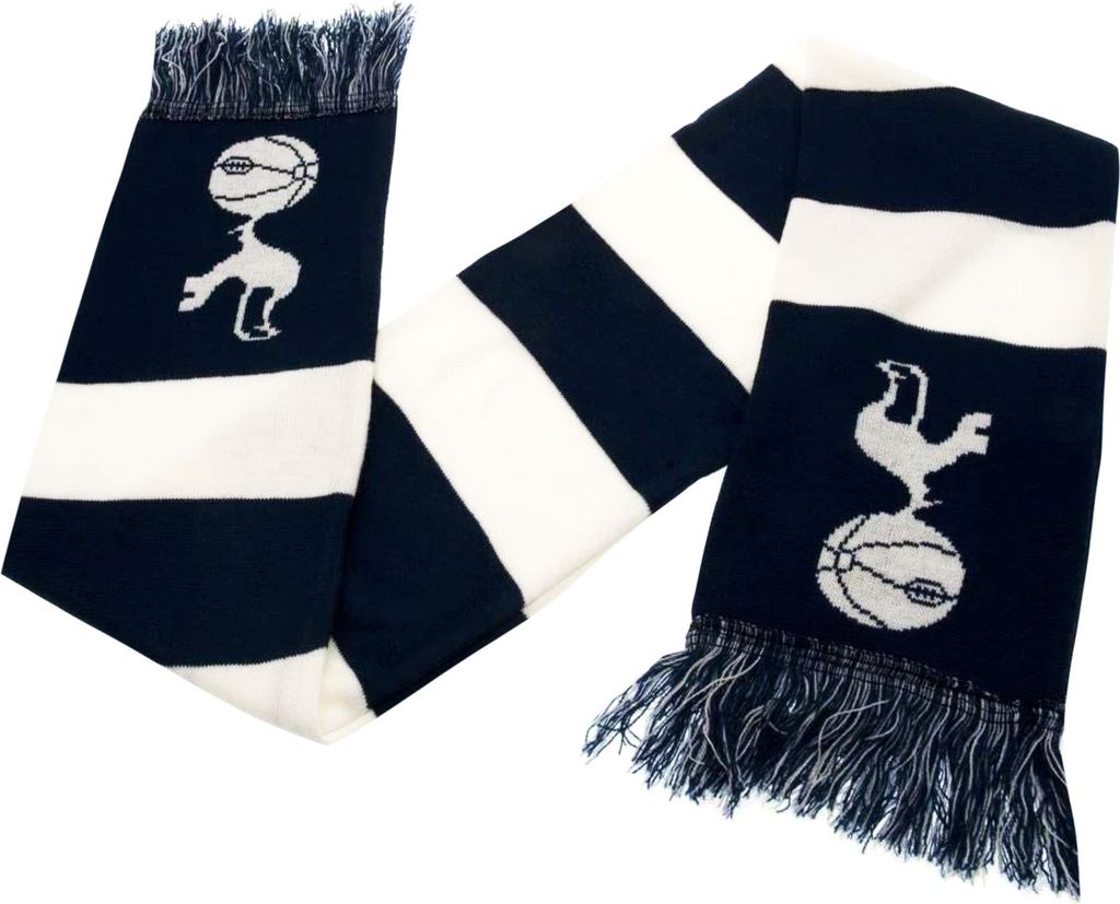 Écharpe Tottenham Hotspur FC – 100% Acrylique, Marine Et Blanc, Franges, Taille Unique, Officielle