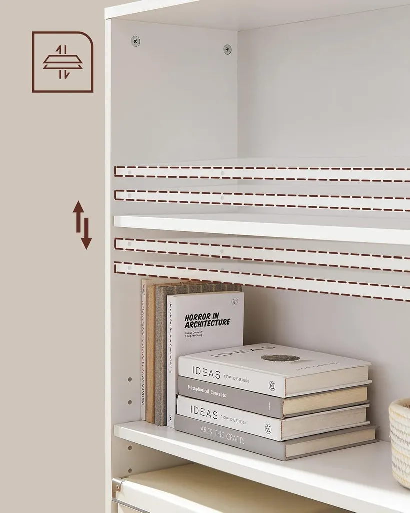 Bibliothèque Blanche à Étagères Réglables et Modulables pour le Bureau