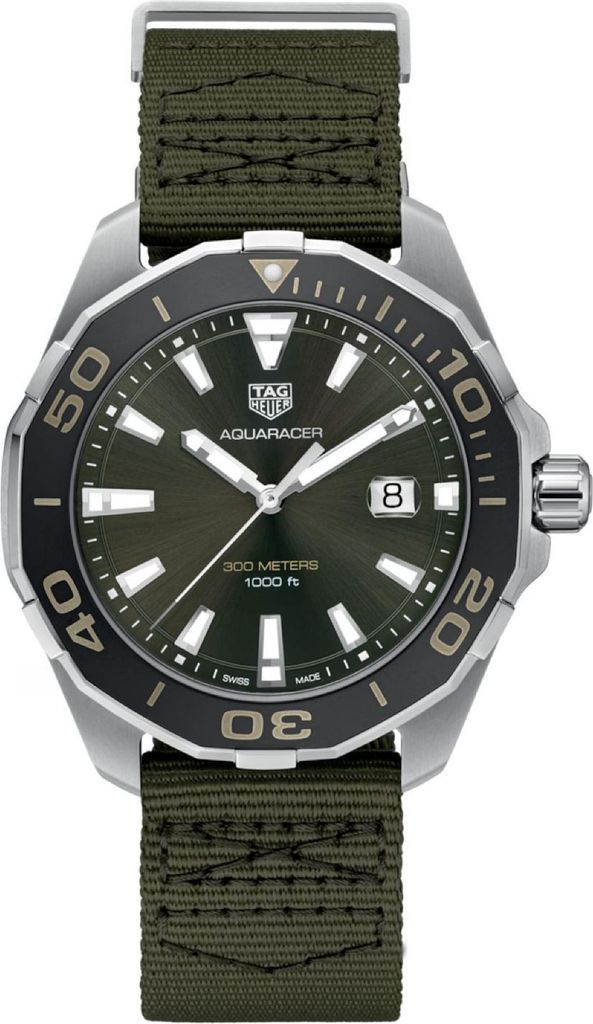 Tag Heuer Aquaracer zegarek męski kwarcowy srebrny zielony Zdjęcie produktu 