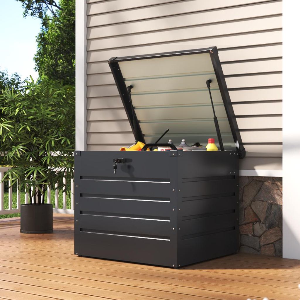 Livingandhome Verzinkter Stahl Gartenbox, 200L Quadratische Produktbild 