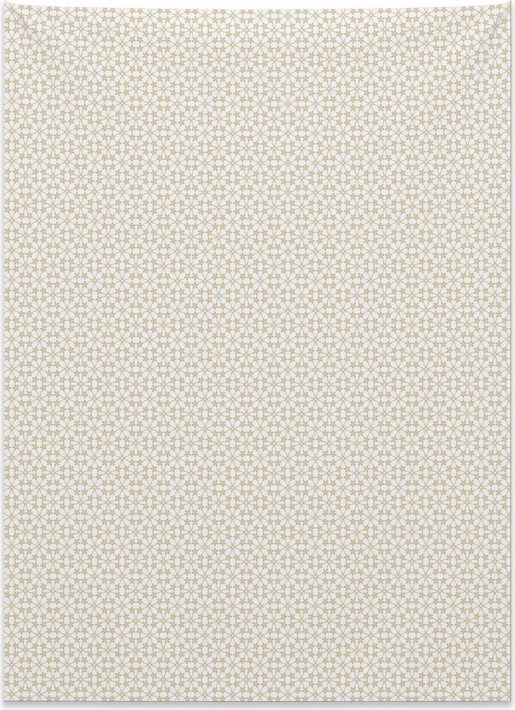 Abakuhaus Beige Wandteppich, Abstrakte Blumensterne aus Weiches Mikrofaser Stoff Kein Verblassen Klare Farben Waschbar, 110 x 150 cm, Weiß Tan