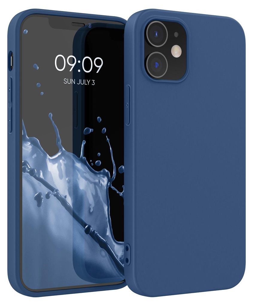 kwmobile Handyhülle für Apple iPhone 12 / iPhone 12 Pro Hülle - TPU Case - Kabelloses Laden - Schutzhülle Cover in Marineblau
