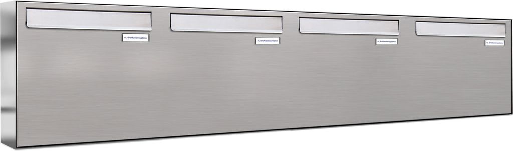 4er V2A Edelstahl Briefkasten-Anlage Tür- Zaundurchwurf
