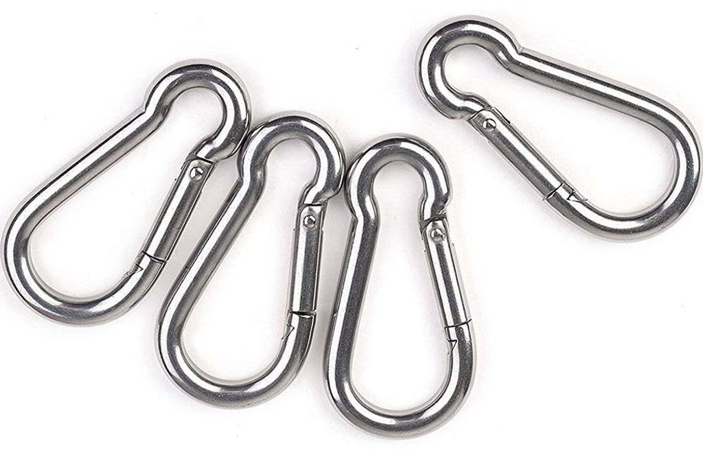 4er-Packung Edelstahl-Federkarabiner (7,6 cm)