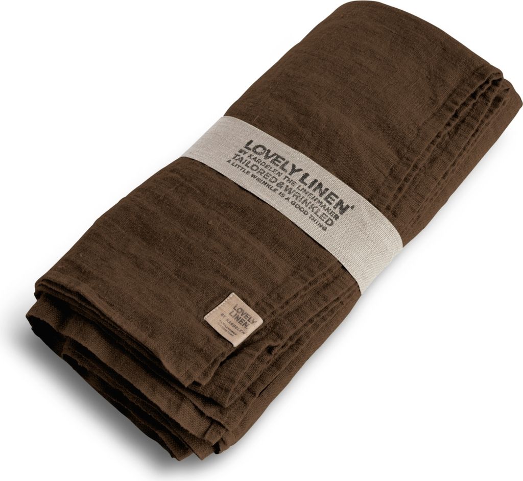 Lovely Linen Lovely Tischdecke Leinen chocolate 100 x 100 cm