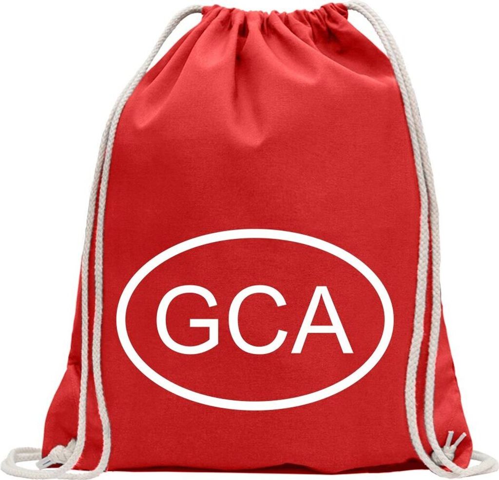 Kiwistar - Turnbeutel - rot - Guatemala GCA - Fun Rucksack Sport Beutel Gymsack Baumwolle mit Ziehgurt