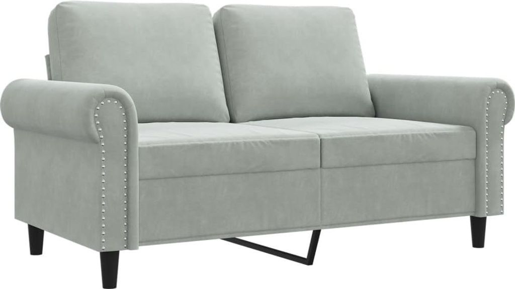 vidaXL 2-Sitzer-Sofa Hellgrau 120 cm Samt