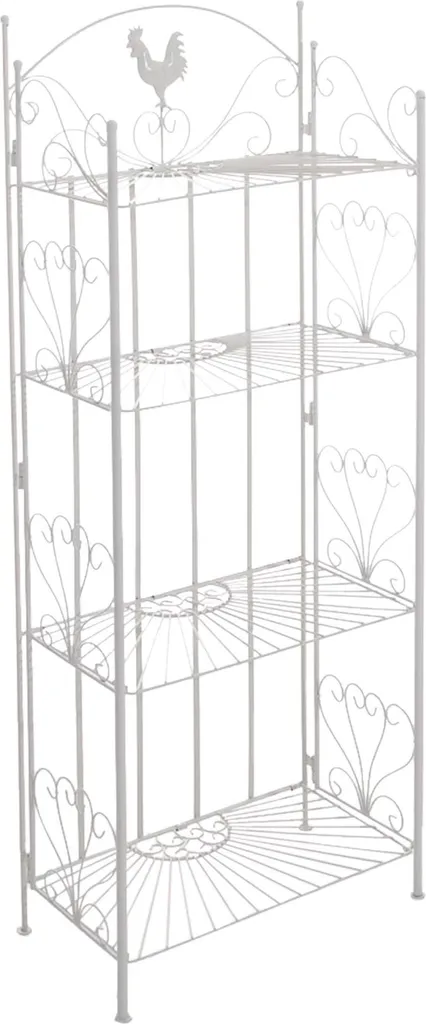 Étagère de rangement MIA style campagnard en fer blanc à 4 étages