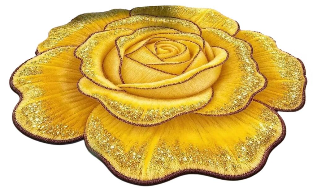 3D-Blumenbadematte, realistische blumenförmige Bodenmatte, rutschfest und saugfähig, ideal für Badezimmer, Eingangsbereich, Wohnzimmer und Schla...