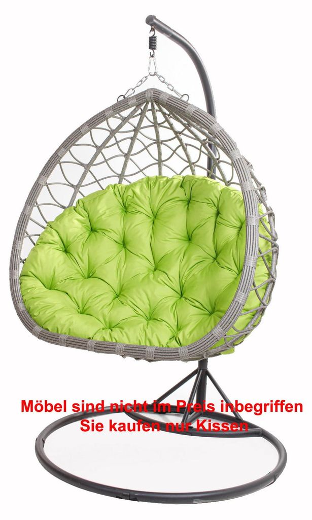Hängesessel Kissen 110×100 cm – Bequemes Kissen für Hängesessel, Ei-Sessel und Gartenschaukel Zitronengelb