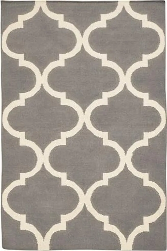 Tapis Kelim Dominica Gris 60x90 cm - Texture Fine et Motif Géométrique