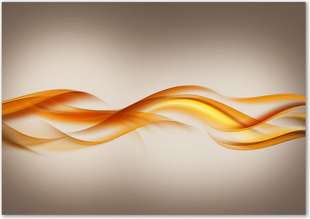 Tulup Leinwandbild - 100x70 cm - Wandkunst - Drucke auf Leinwand - Leinwanddruck - Kunst: modern & klassisch - Orange - Abstrakte Wellen