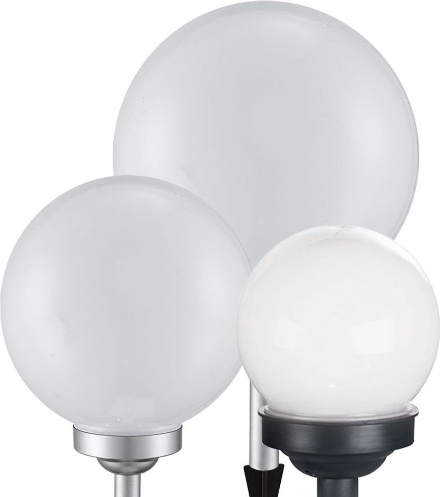3er Set LED Solarleuchten, Außenlampe, Kugel, weiß silber Produktbild 