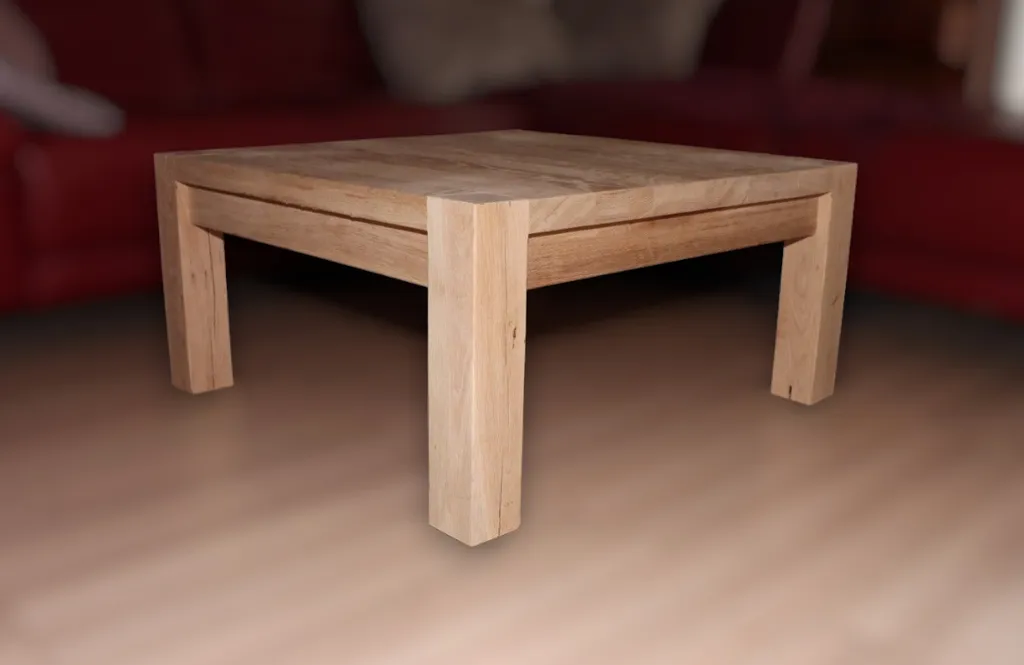 Table de salon rectangulaire en bois de chêne massif 100x50cm Zen - 7