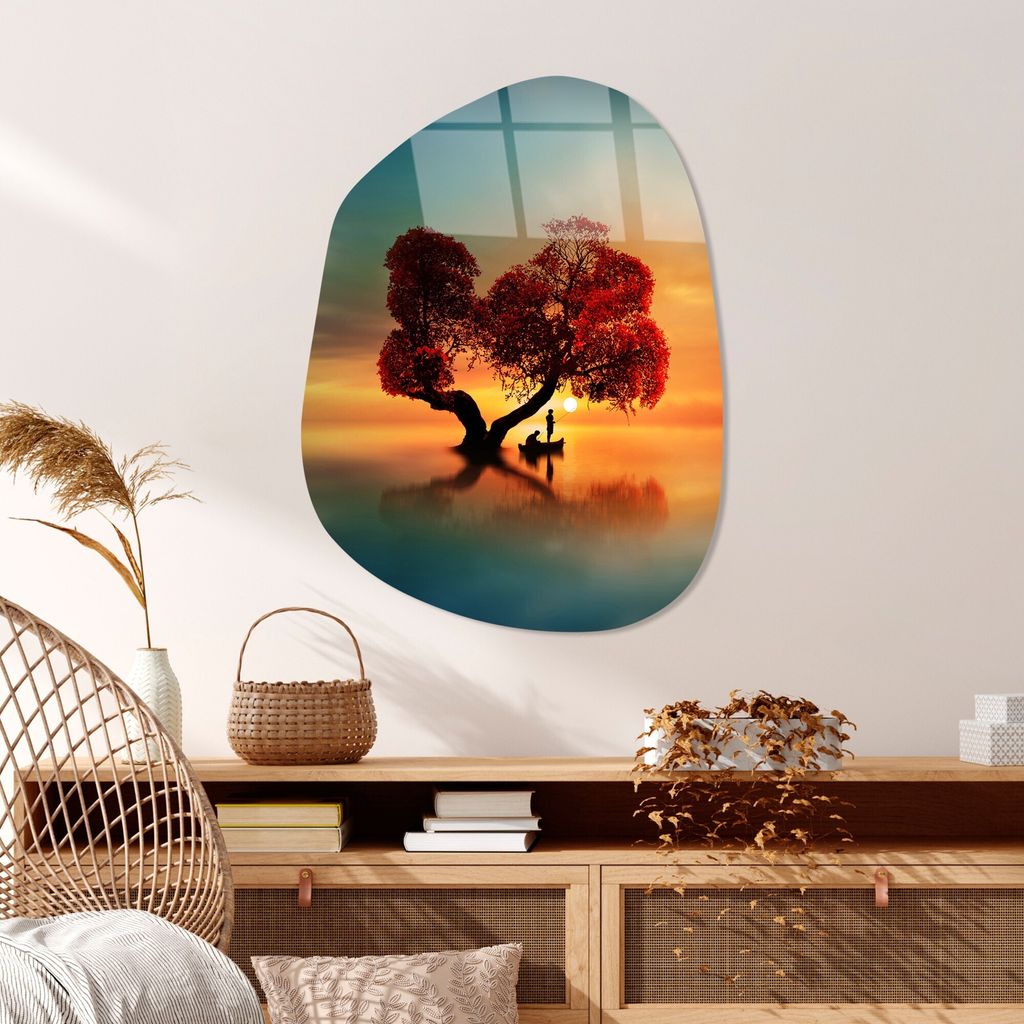 Wallity, UV-1086 - 50 x 70, Dekorative Malerei aus gehärtetem Glas, Mehrfarbig, 100 % gehärtetes Glas, 50 x 70 cm