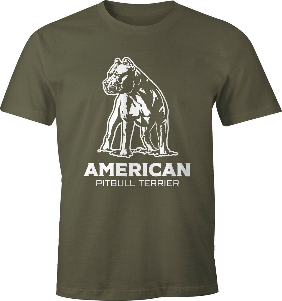 Herren T-Shirt mit American Pitbull Terrier Motiv Produktbild 