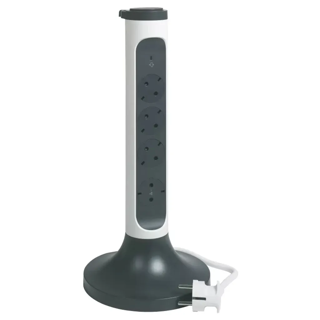 Multiprise Tour Parafoudre Legrand 4 Prises avec Cordon 2m Blanc Noir