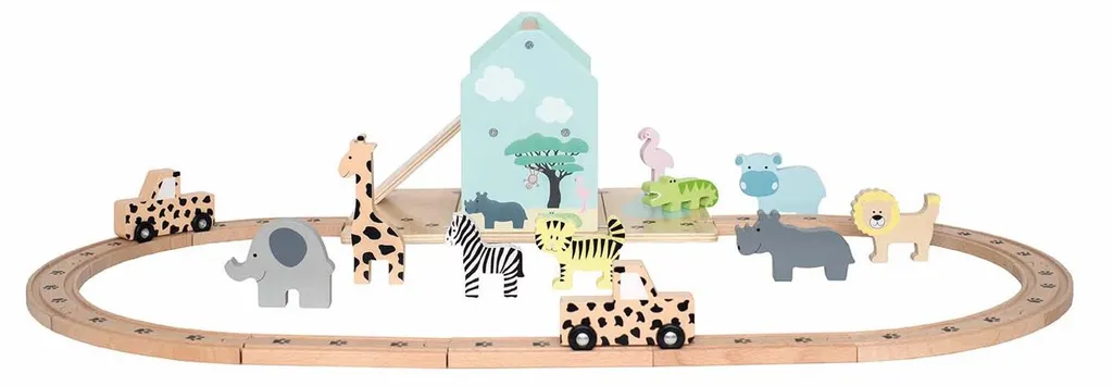 Circuit de train Safari pour enfant en bois Jabadabado jeu d'éveil