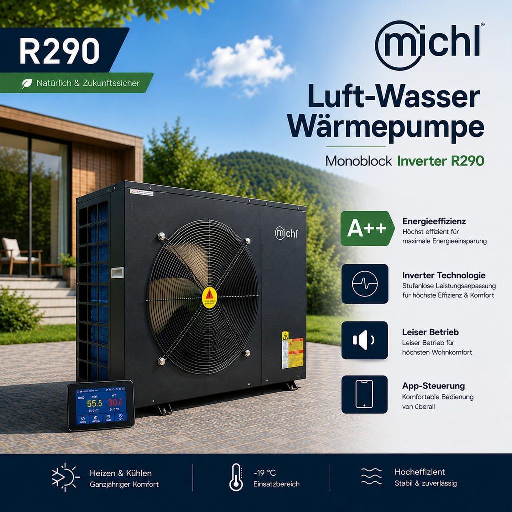 Michl Luft-Wasser Wärmepumpe Monoblock Inverter Produktbild 