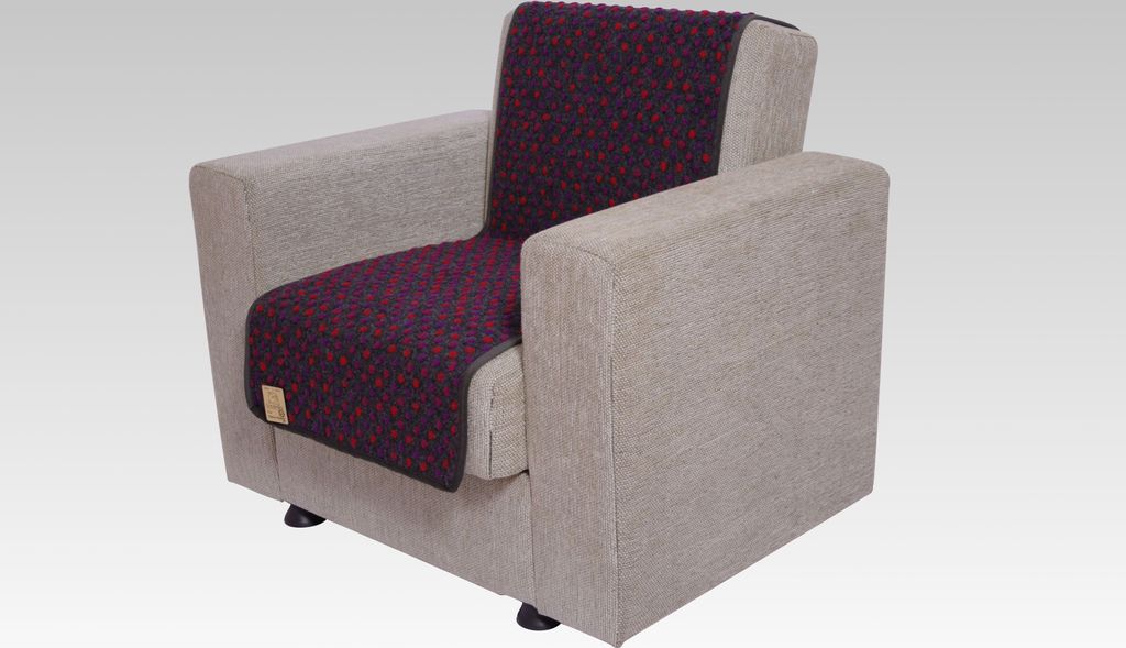 Sesselschoner Wolle Noppen anthrazit 175 cm x 47 cm