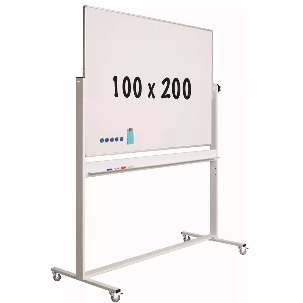 Mobiles Whiteboard Bertie - Neigbar - Wochenplaner - Monatsplaner - Jahresplaner - Doppelseitig und magnetisch - 100x200cm