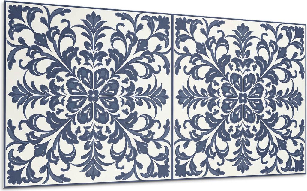 Blumenmuster Mit Blättern – Selbstklebende Fliesen – Wandverkleidung – Wandpaneel – PVC Fliesen – Vinylflisen – PCV Flisen – Selbstk...