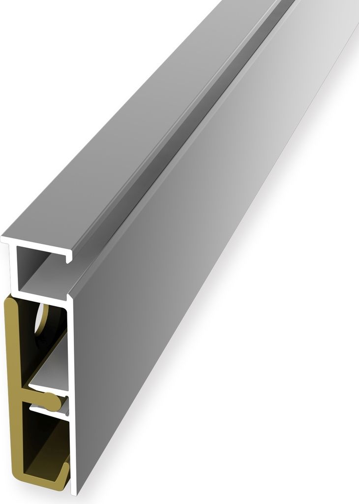 LED Sockelleiste 60 x 60 x 2500 mm Licht Fußleiste indirekte Beleuchtung Einfasshöhe 60 mm Aluminium Glatt Gebohrt Silber Küberit