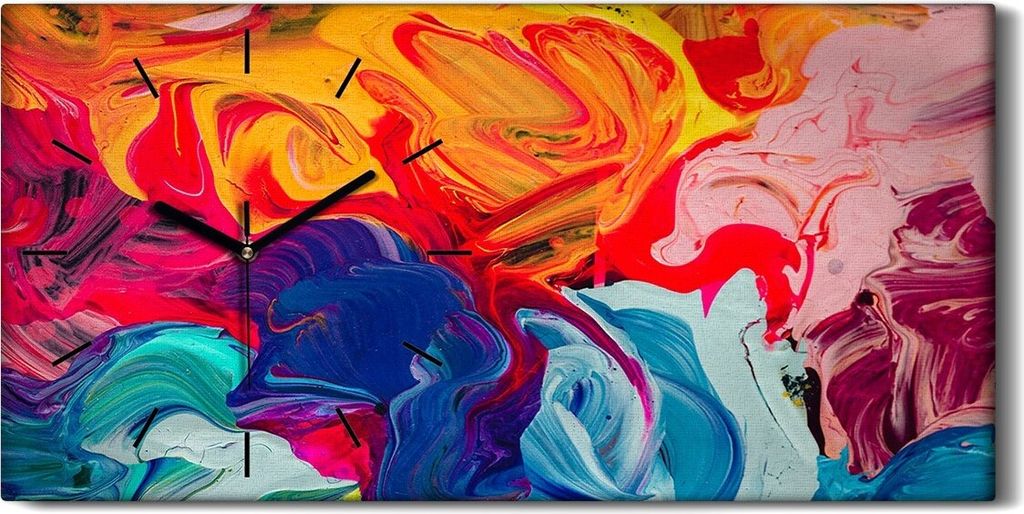 Küchenuhr Bürouhr Leinwand Uhr Geräuschlos 60x30 Malerei Kunst Abstrakt - schwarze Hände