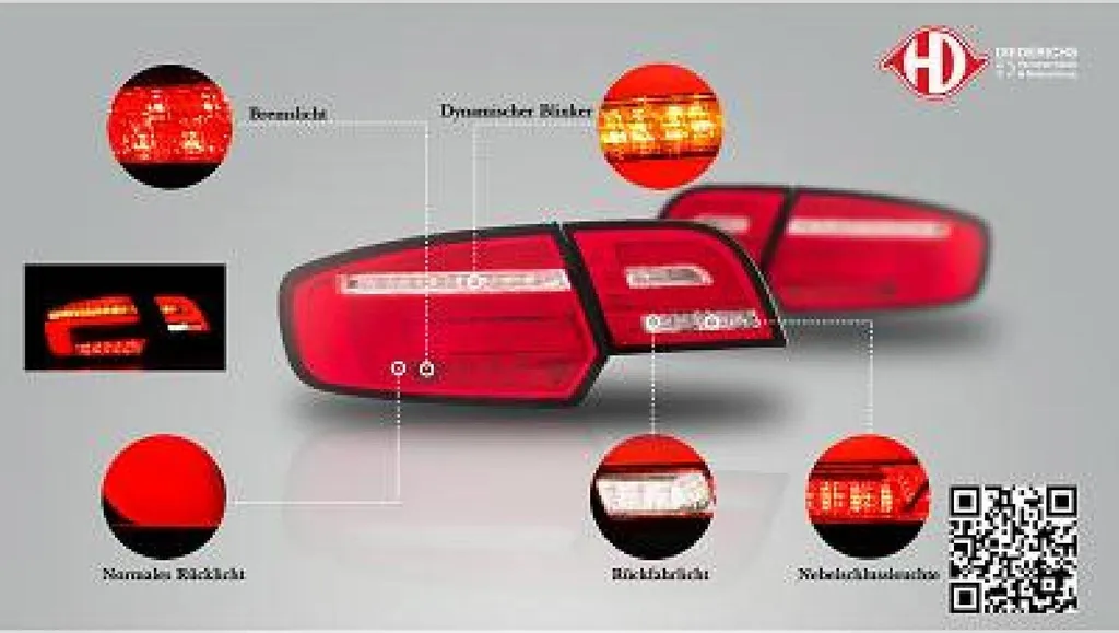 Feux arrière de rechange Audi A3 2003 2004 2005 2006 2007 2008 5p