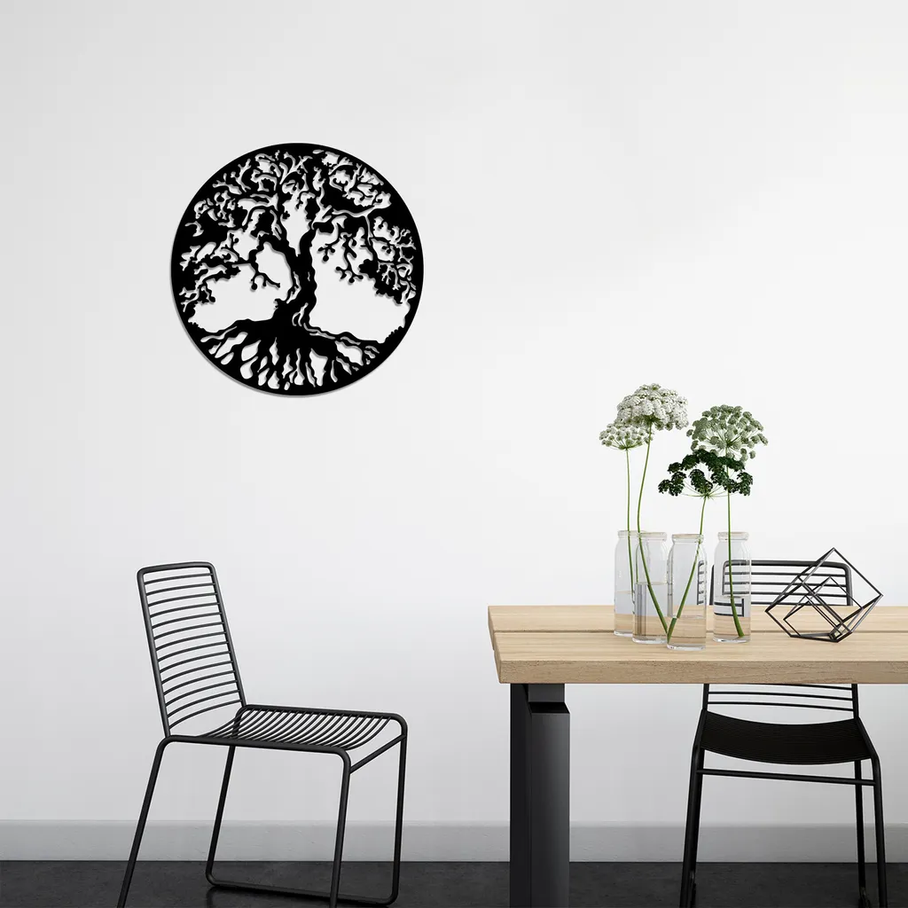 Regalo Casa: Wallity Albero TNL1367 Nero Metallo 60x60 Qualità