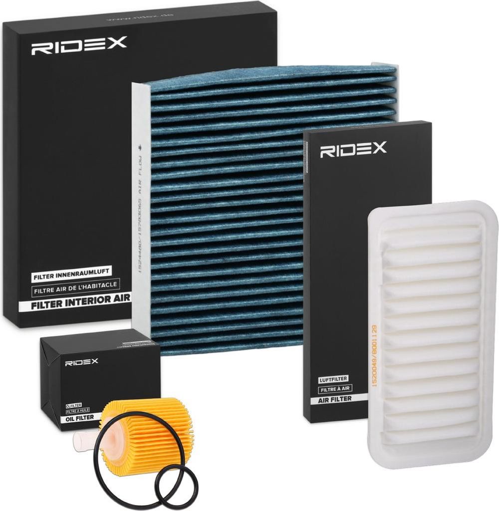RIDEX Filterset Inspektionspaket Filtersatz für TOYOTA Yaris Schrägheck (P9) für SUBARU Trezia II (DBA-NSP120) für DAIHATSU CHARADE für LEXUS GS