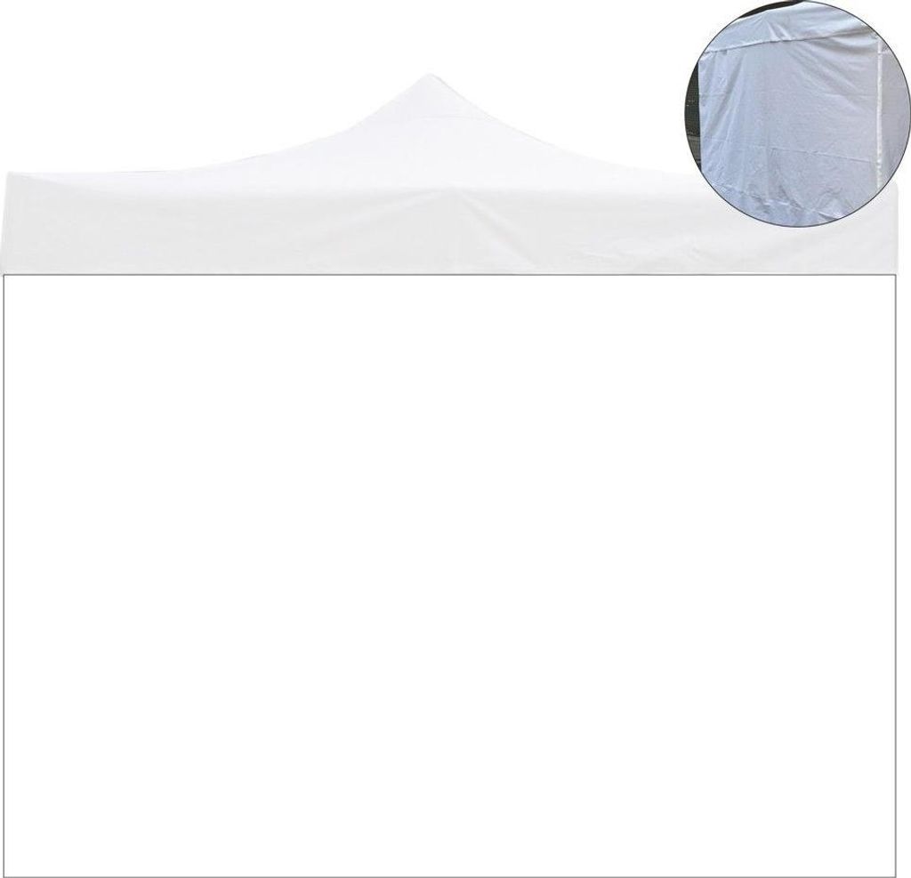 3 x 2 m weiße wasserdichte Seitenabdeckung, Ersatz für Market-Pro Faltpavillon