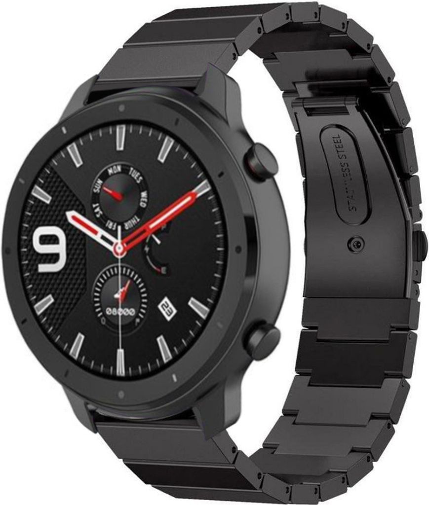 Strap-it Xiaomi Amazfit GTR Metallarmband (Schwarz)