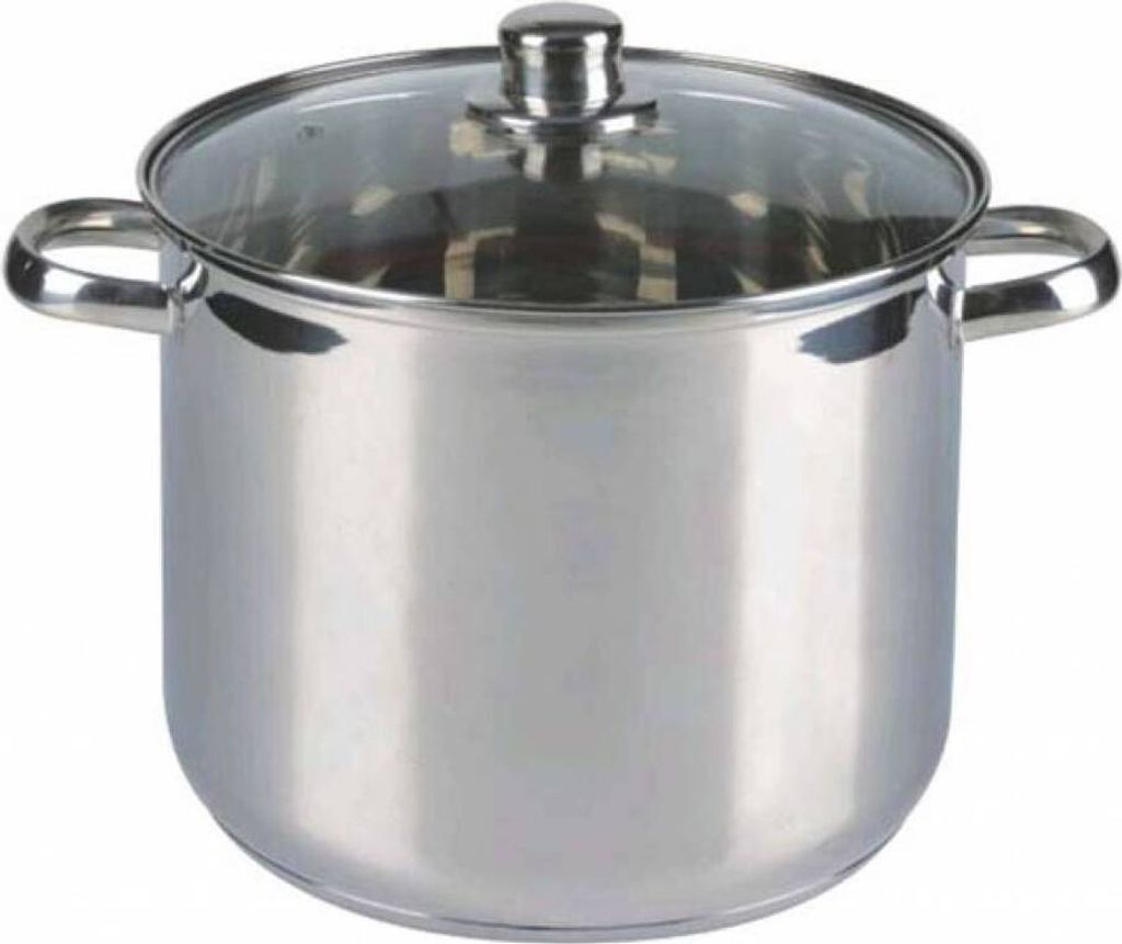 Edelstahl Universal Kochtopf Topf 10Ltr. Glasdeckel und Produktbild 