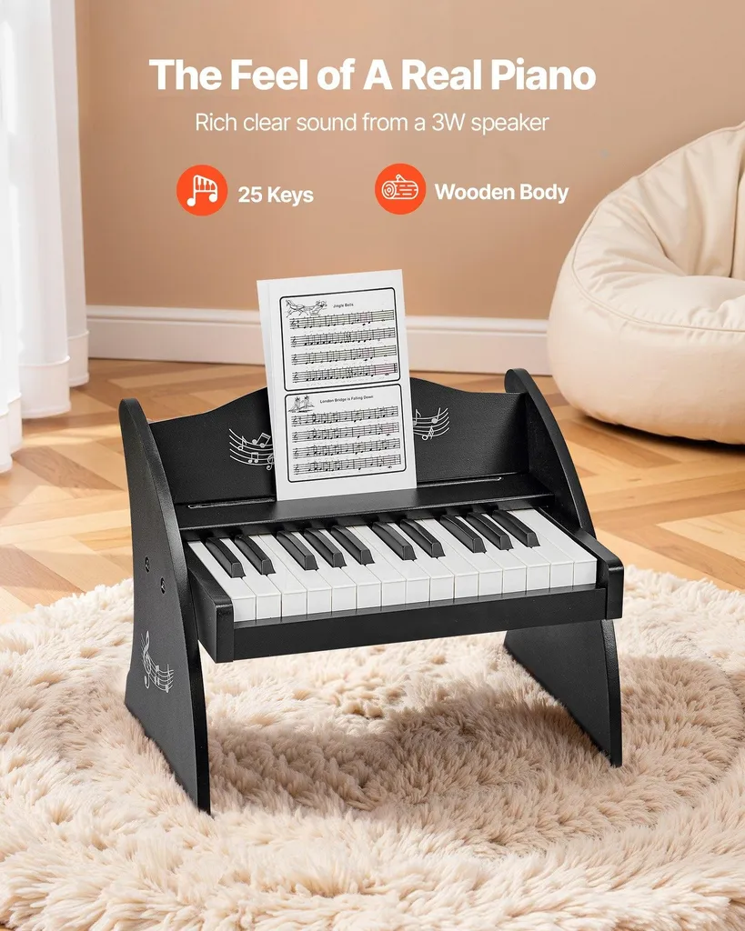 Piano numérique enfant 25 touches avec volume réglable et double charge - 2