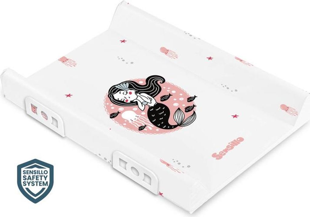 SENSILLO Sicherheitssystem Versteifter Wickeltisch, 70 cm - Meerjungfrau Rosa