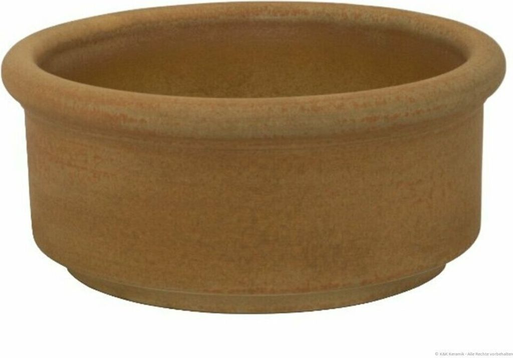 KERAZO 3,0 Liter Hunde Napf Fressnapf Wassernapf 25x11 cm aus robuster, schwerer Keramik, Farbe: ANTIK (Beige)