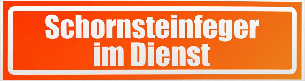 Kiwistar Schornsteinfeger im Dienst invertiert Magnetschild Schild magnetisch - 20cm Neonorange - Magnetfolie für Auto PKW Kfz