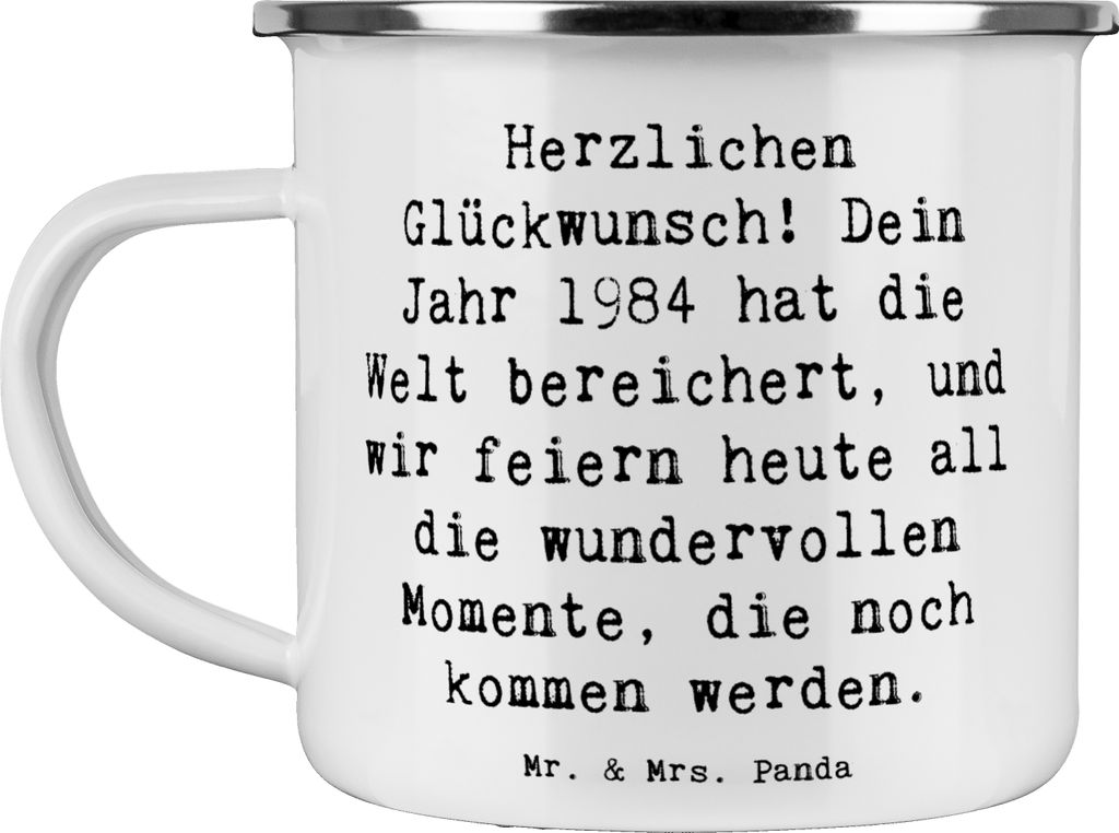 Mr. & Mrs. Panda Teetasse Spruch 1984 Geburtstag - Weiß - Geschenk, Happy Birthday, Haferl, unglaubliche Geschichten, Teebecher, Geburtstagsgesche...