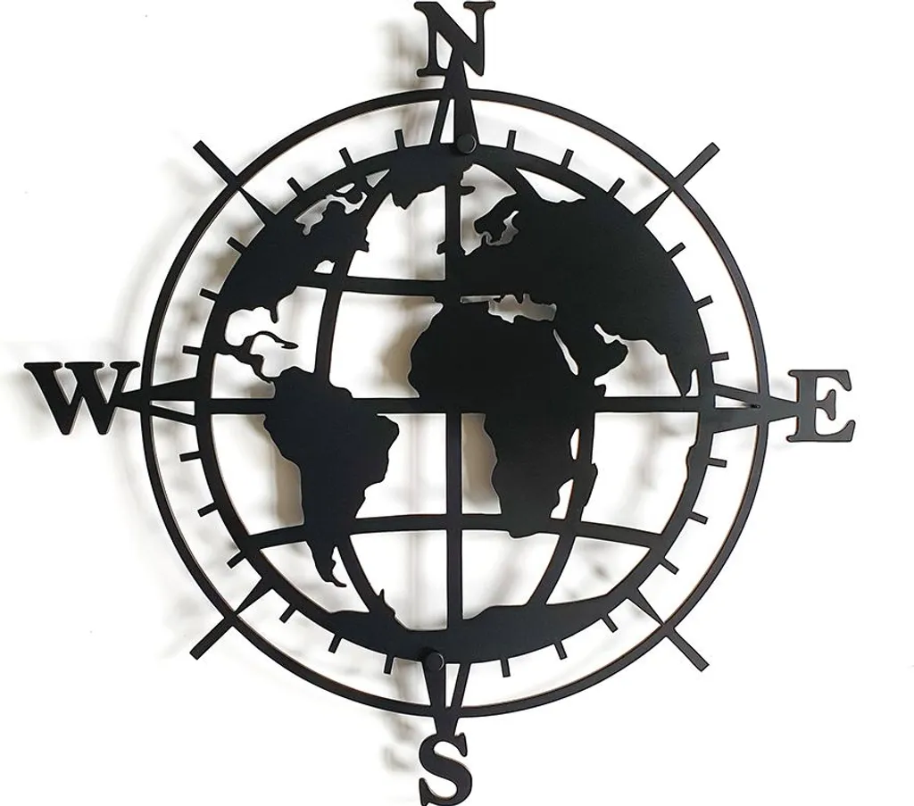 Sublimez vos murs vides avec la Rose des Vents Globe 3D en Acier Design