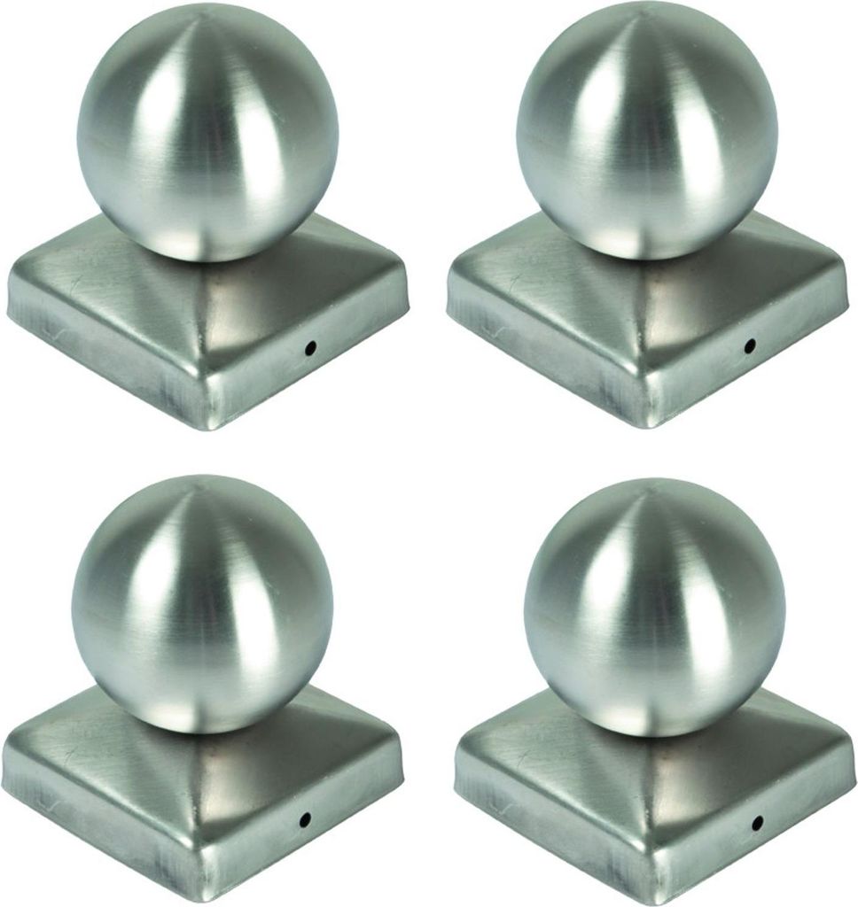 BURI 4x capuchon de poteau en acier inoxydable sphère 90 x Image du produit 
