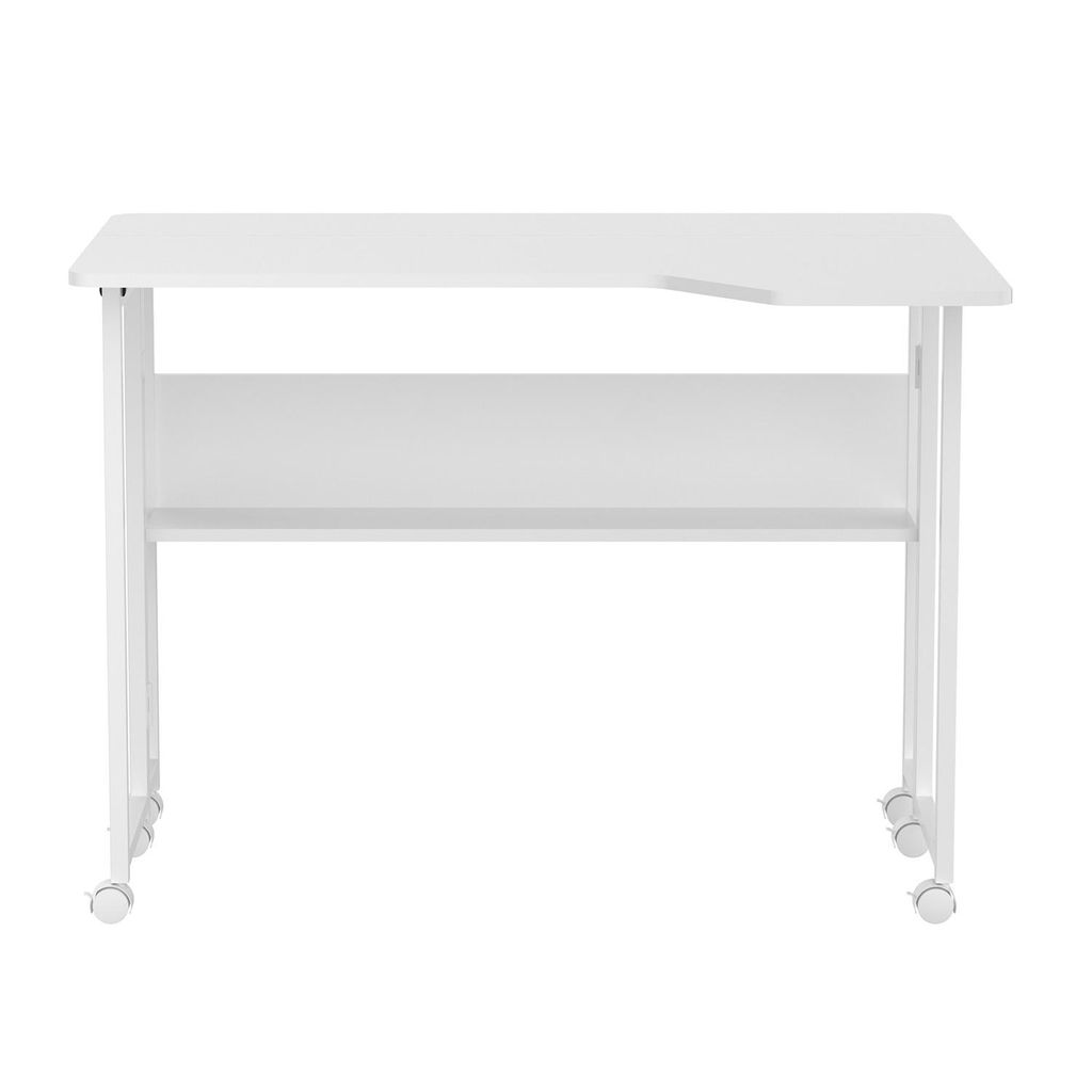 Klaptafel / bijzettafel Maclean, wit, mobiel, 100 x 73 cm, Productafbeelding 