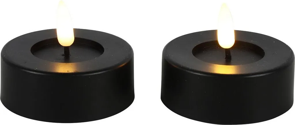 Decostar Candele LED Nere con Timer - Set 2 Pezzi da Esterno