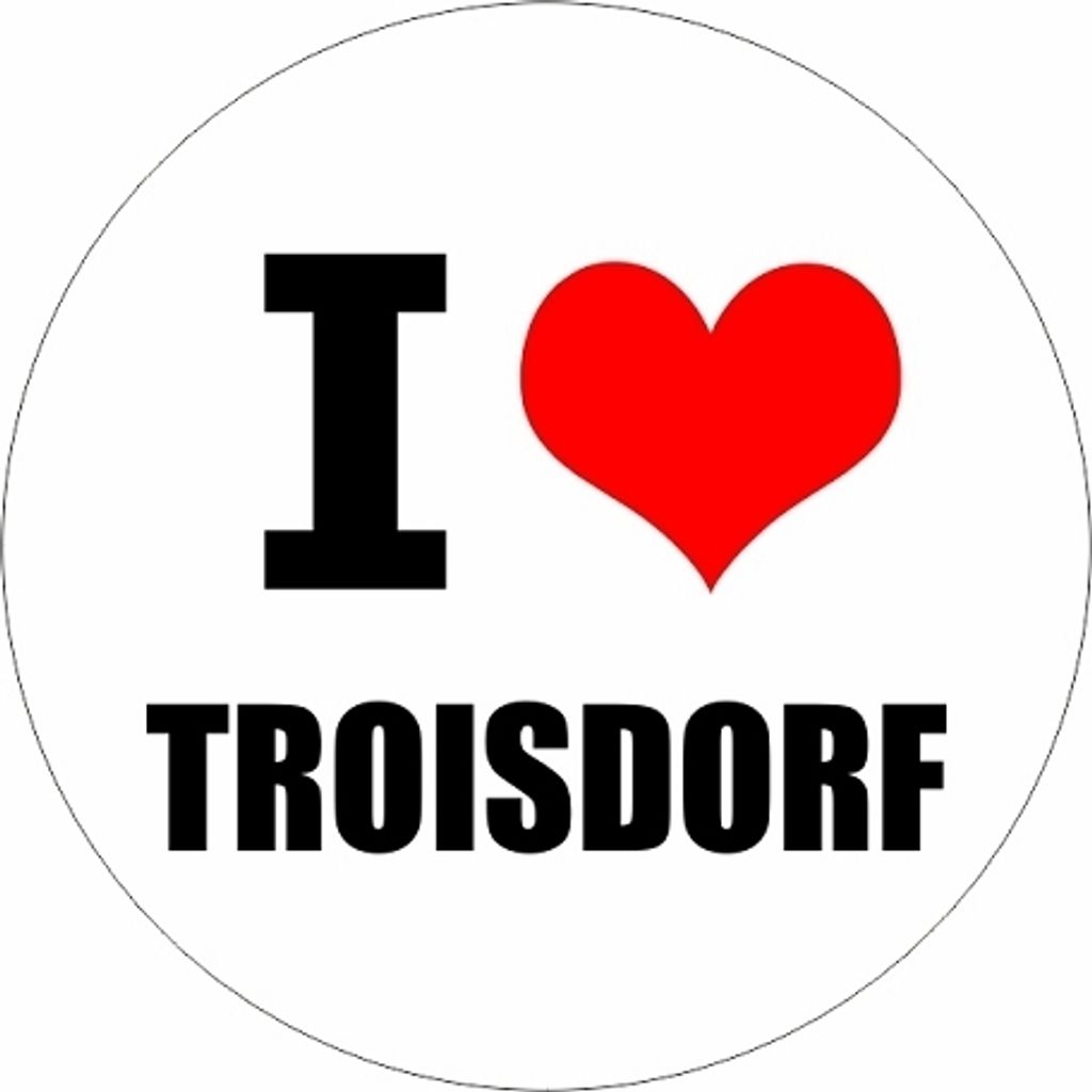 Kiwistar - Autoaufkleber - 5x5 cm - außen klebend - I love Troisdorf für Auto, Laptop, Fahrrad, LKW, Motorrad Aufkleber mehrfarbig JDM Decal Stic...