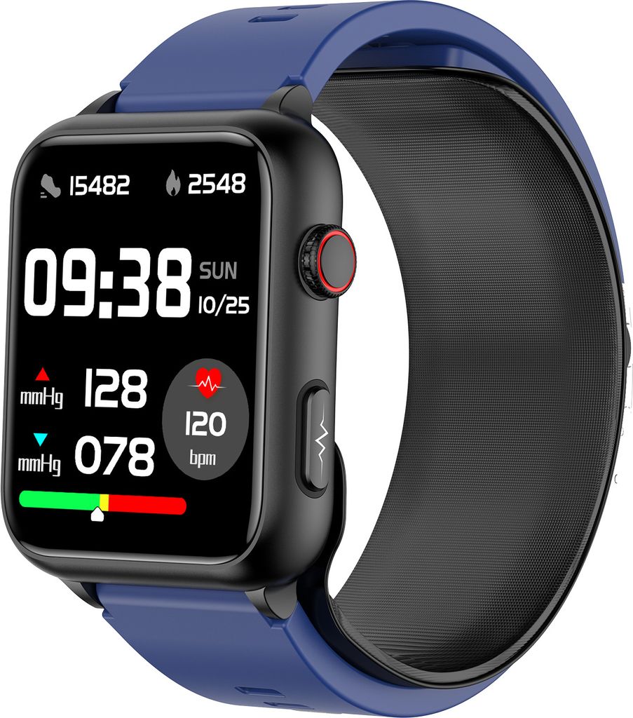 INF Smartwatch, 1,91-Zoll-Bildschirm, Blutdruck, Herzfrequenz, Blutsauerstoff Dunkelblau