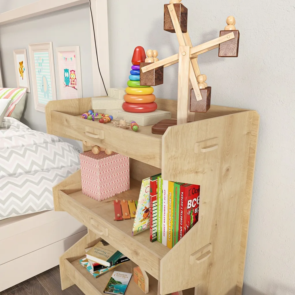 Bibliothèque en chêne compacte et robuste Skye Decor - 3