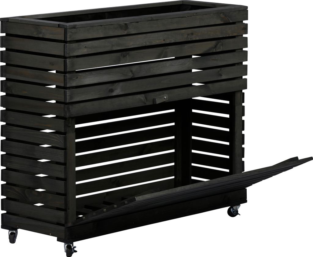 dobar Hochbeet "Rolla" Gr. XL, Anthrazit mit Staufach, Produktbild 7