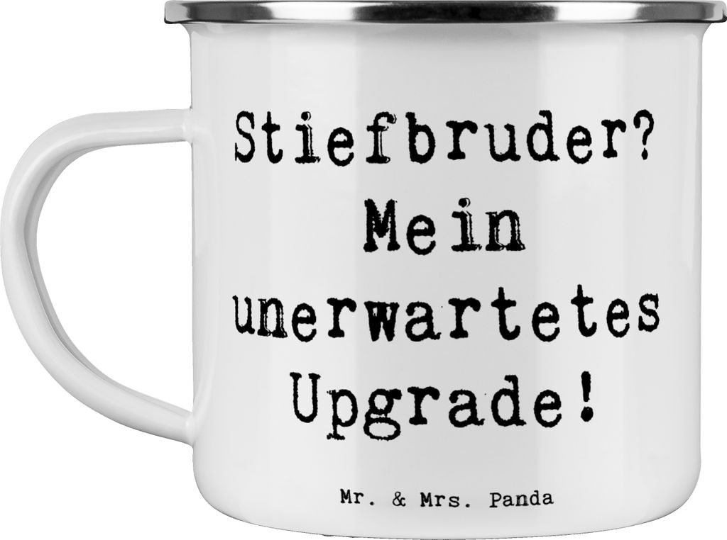Mr. & Mrs. Panda Pott Spruch Stiefbruder Upgrade - Weiß - Geschenk, Patchworkfamilie, Persönliche Geschenke, Verwandte, Lächeln, Teetasse, Stief...